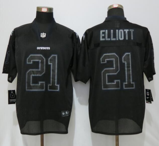 New Nike Dallas Cowboys #21 Elliott Lights Out Black Elite Jersey