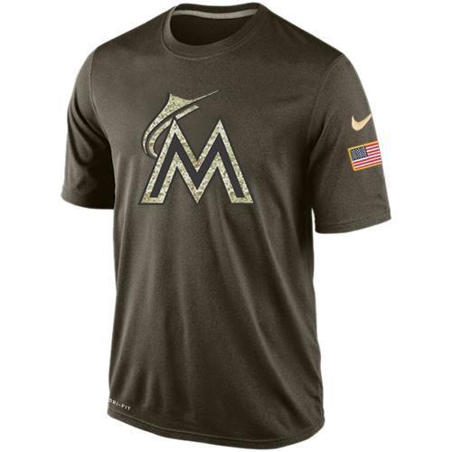 Mens Miami Marlins Salute To Service Nike Dri-FIT T-Shirt