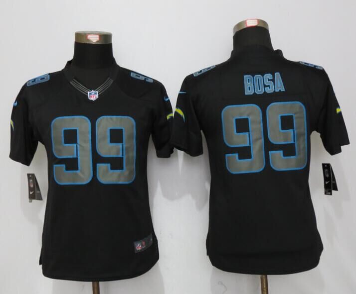 Womens New Nike San Diego Chargers #99 Bosa Impact Limited Black Jerseys  