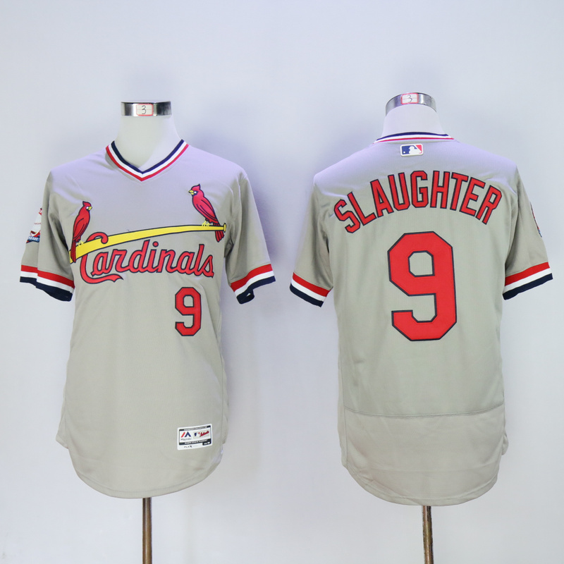 MLB St. Louis Cardinals #9 Slaughter Grey Pullover Jersey