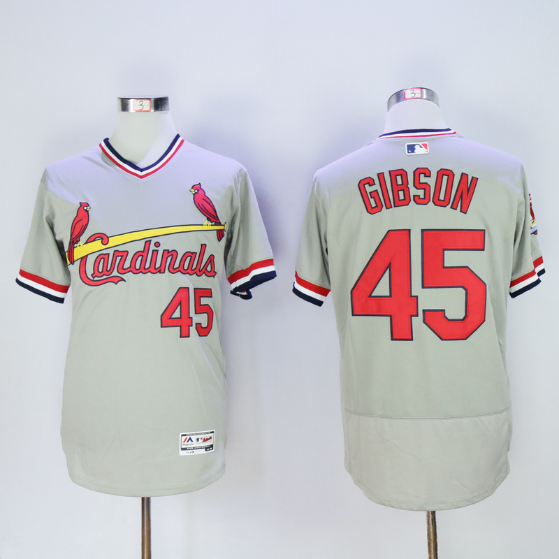 MLB St. Louis Cardinals #45 Gibson Grey Pullover Jersey