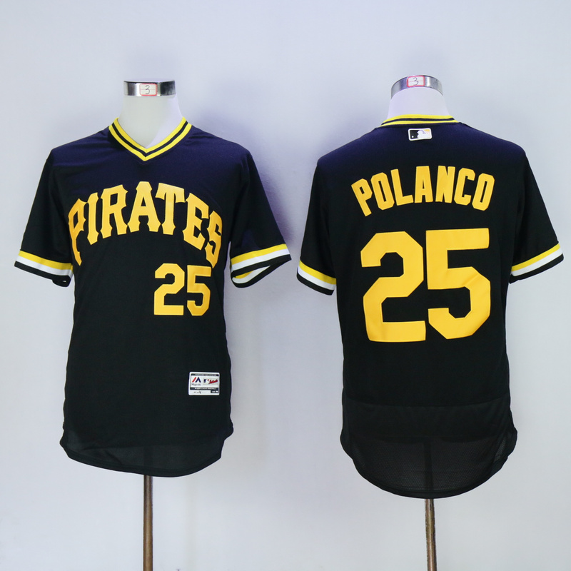 MLB Pittsburgh Pirates #25 Polanco Black Pullover Jersey