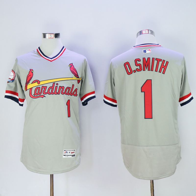 MLB St. Louis Cardinals #1 O.Smith Grey Pullover Jersey