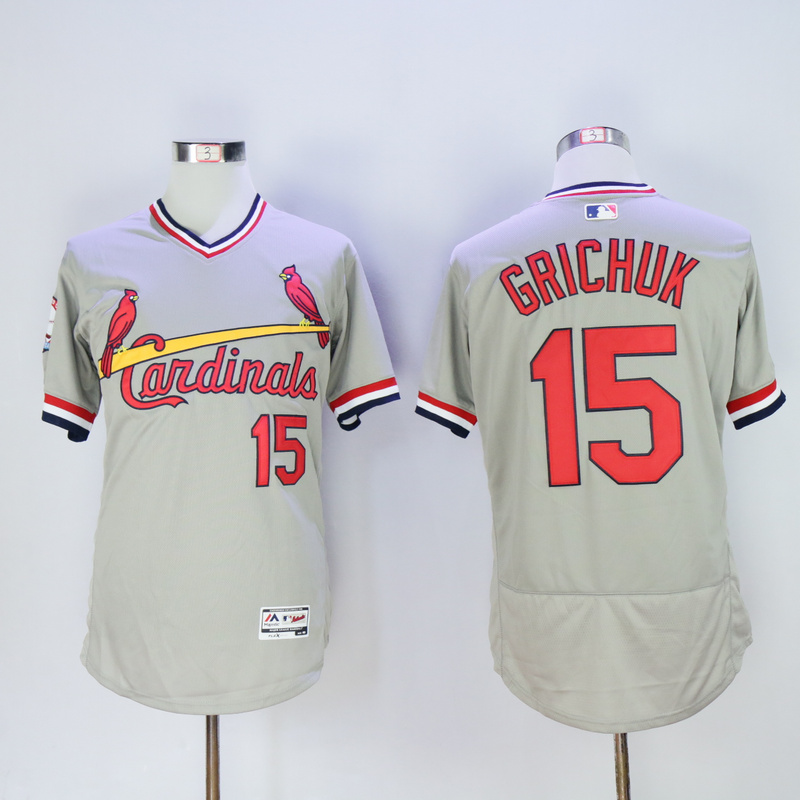 MLB St. Louis Cardinals #15 Grichuk Grey Pullover Jersey