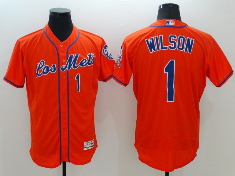 MLB New York Mets #1 Wilson Orange Throwback Jersey