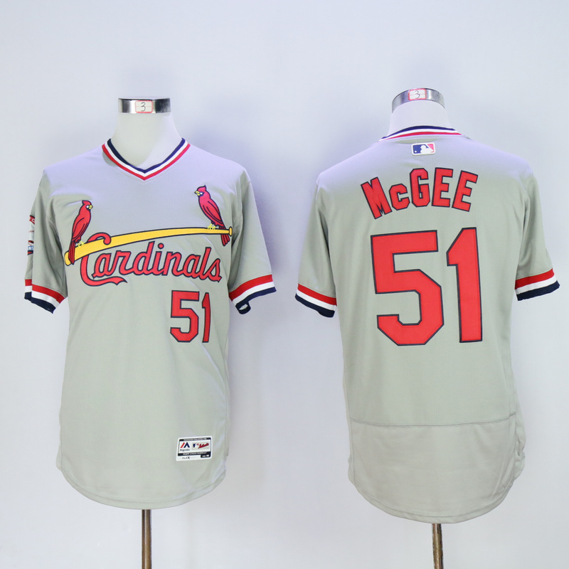 MLB St. Louis Cardinals #51 McGEE Grey Pullover Jersey