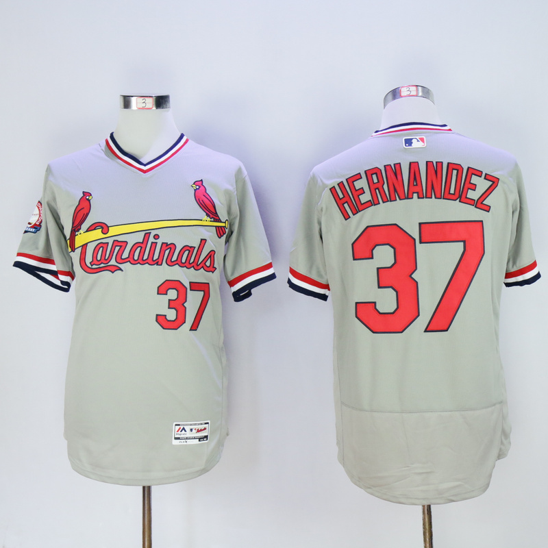 MLB St. Louis Cardinals #37 Hernandez Grey Pullover Jersey