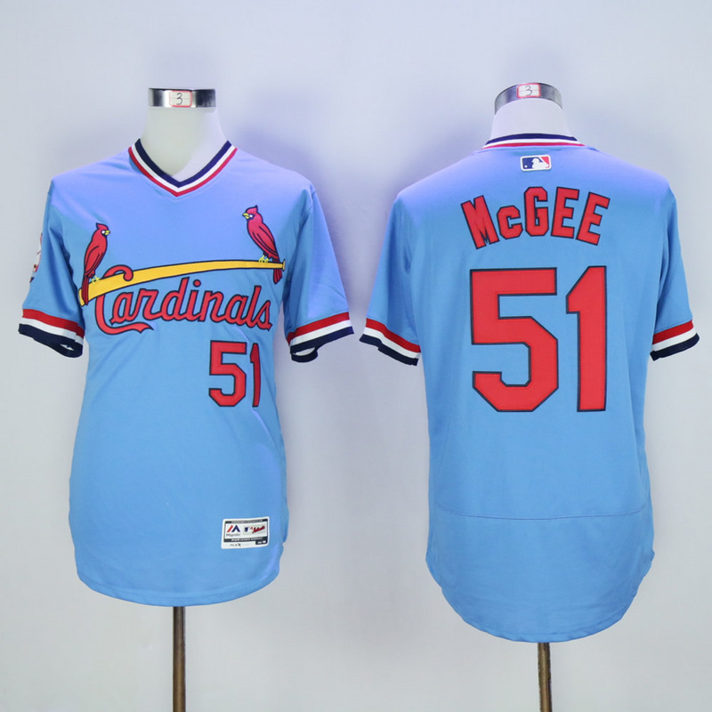 MLB St. Louis Cardinals #51 McGEE Blue Pullover Throwback Jersey