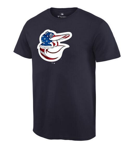 Mens Baltimore Orioles Navy Banner Wave T-Shirt 