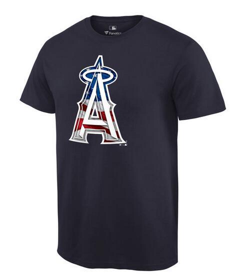 Mens Los Angeles Angels of Anaheim Navy Banner Wave T-Shirt 