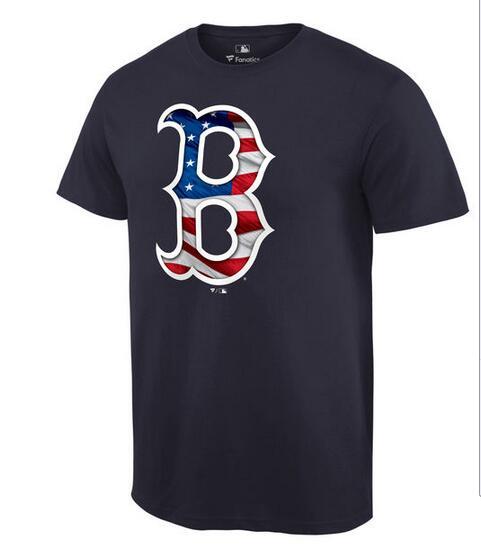 Mens Boston Red Sox Navy Banner Wave T-Shirt 