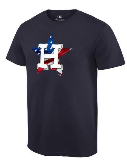 Mens Houston Astros Navy Banner Wave T-Shirt 