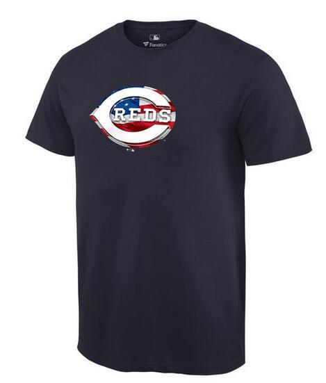 Mens Cincinnati Reds Navy Banner Wave T-Shirt 