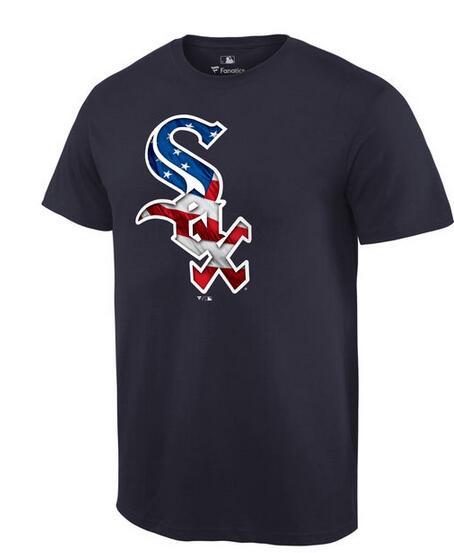 Mens Chicago White Sox Navy Banner Wave T-Shirt 