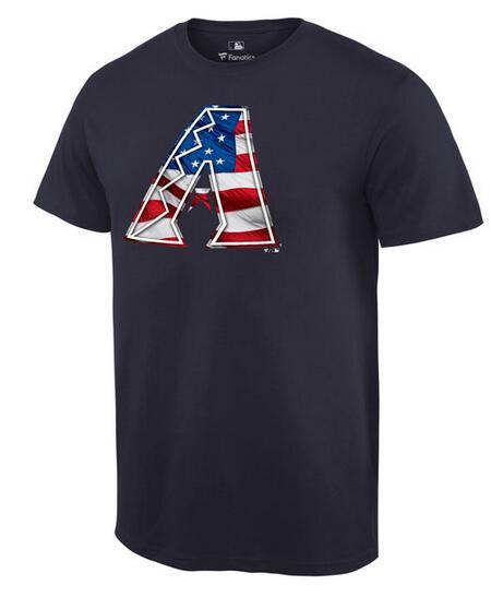 Mens Arizona Diamondbacks Navy Banner Wave T-Shirt 