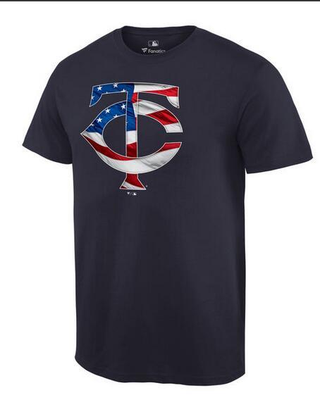 Mens Minnesota Twins Navy Banner Wave T-Shirt