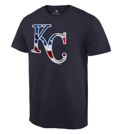 Mens Kansas City Royals Navy Banner Wave T-Shirt 
