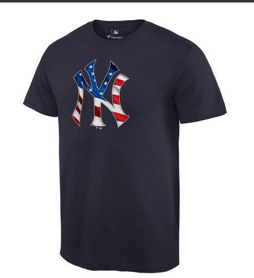 Mens New York Yankees Navy Banner Wave T-Shirt