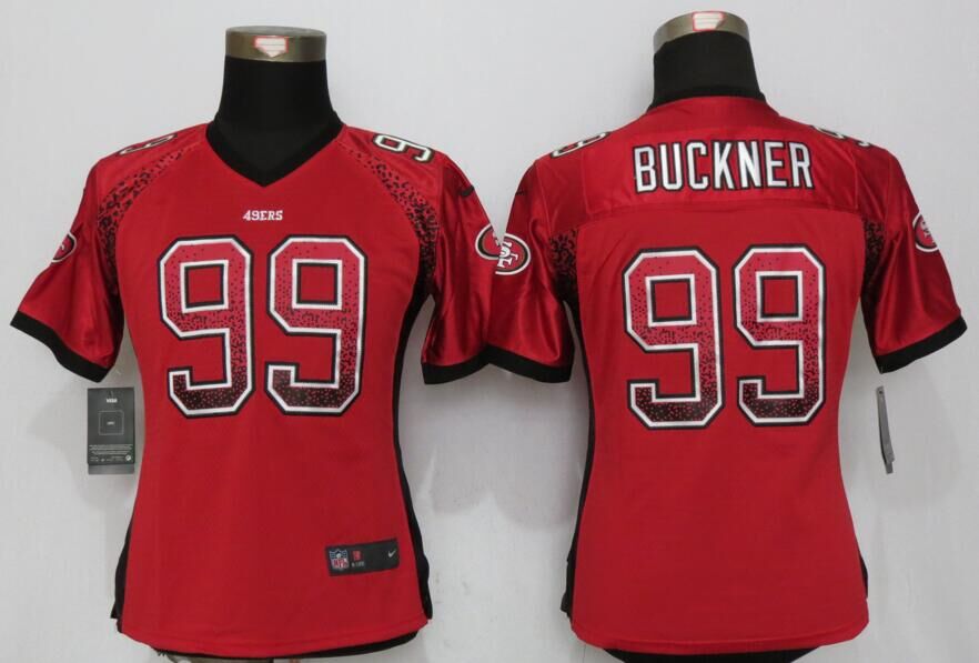 Women NEW Nike San Francisco 49ers 99 Buckner Drift Fashion Red Elite Jerseys  