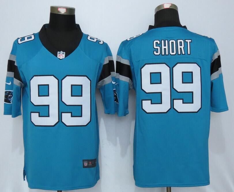 Nike Carolina Panthers 99 Short Blue Limited Jerseys  