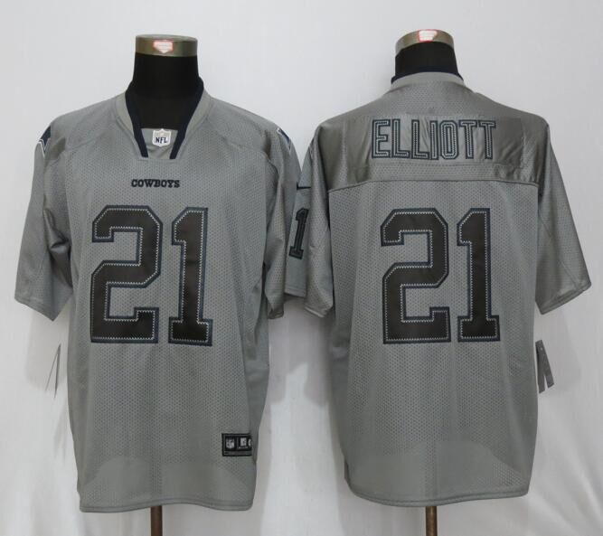 New Nike Dallas cowboys 21 Elliott Lights Out Gray Elite Jersey