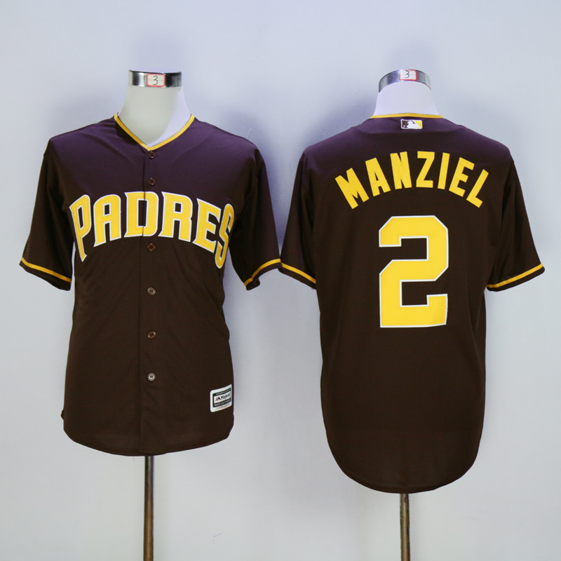Majestics MLB San Diego Padres #2 Manziel Coffee Jersey