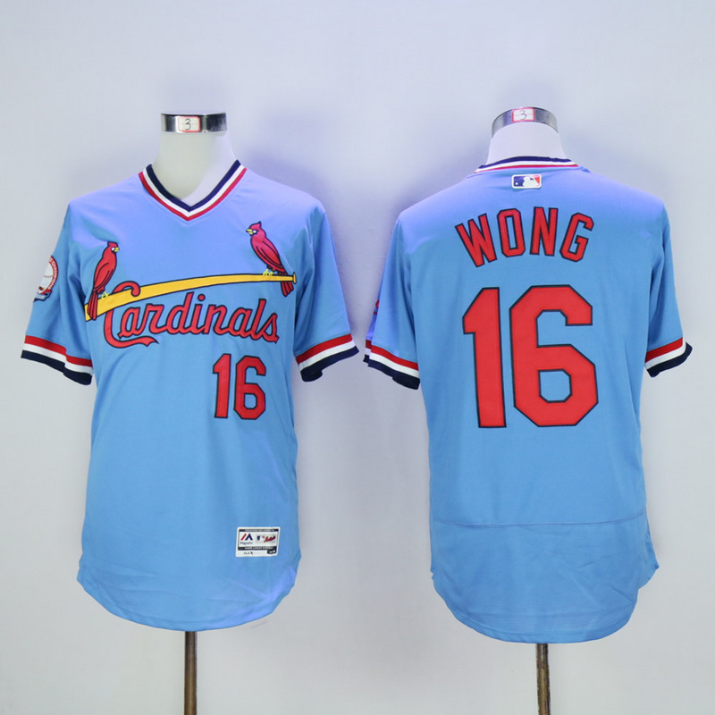 MLB St.Louis Cardinals #16 Wong Blue Pullover Jersey