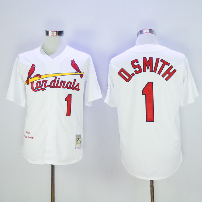 MLB St. Louis Cardinals #1 O.Smith White Jersey