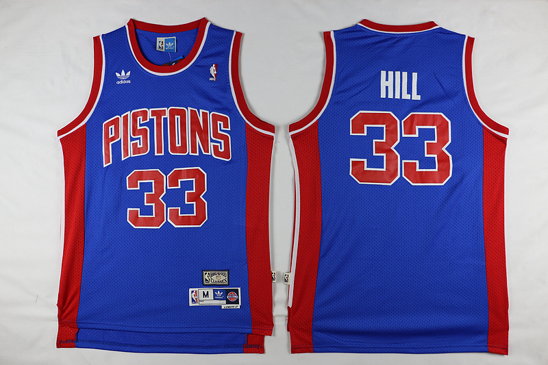 NBA Detroit Pistons #33 Grant Hill Blue Jersey