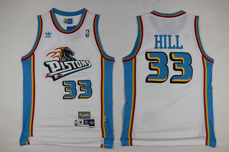 NBA Detroit Pistons #33 Grant Hill White Jersey