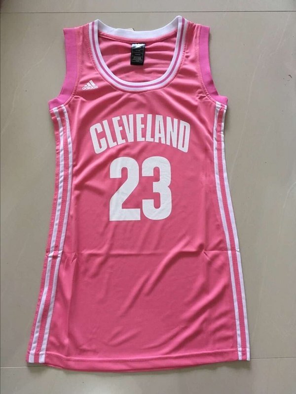 Womens NBA Cleveland Cavaliers #23 James Pink Jersey Dress