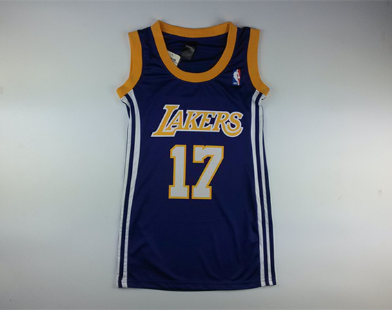 Womens NBA Los Angeles Lakers #17 Lin Purple Jersey Dress