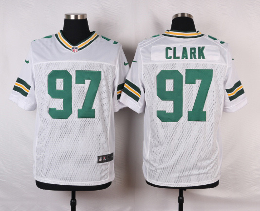 Nike NFL Green Bay Packers #97 Clark White Elite Jersey