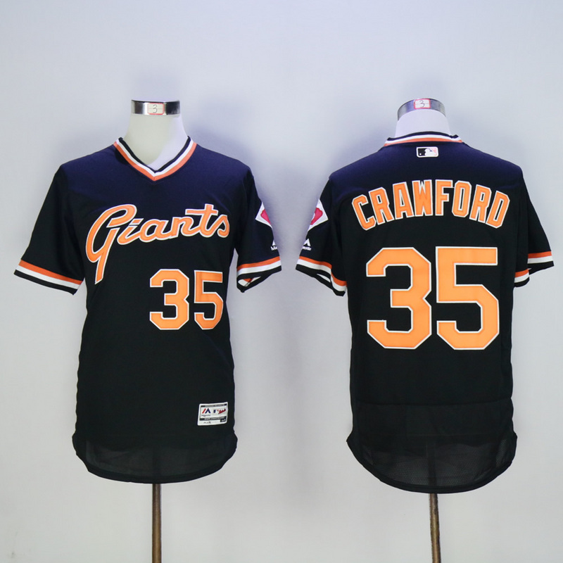 MLB San Francisco Giants #35 Crawford Black Pullover Jersey