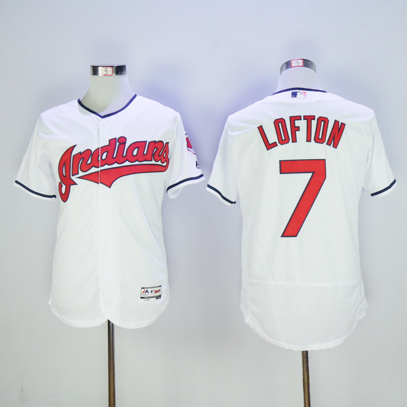 MLB Cleveland Indians #7 Lofton White Elite Jersey