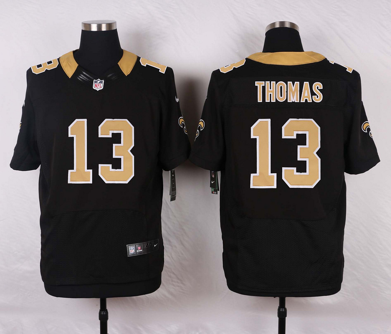 Nike NFL New Orleans Saints #13 Thomas Black Elite Jersey