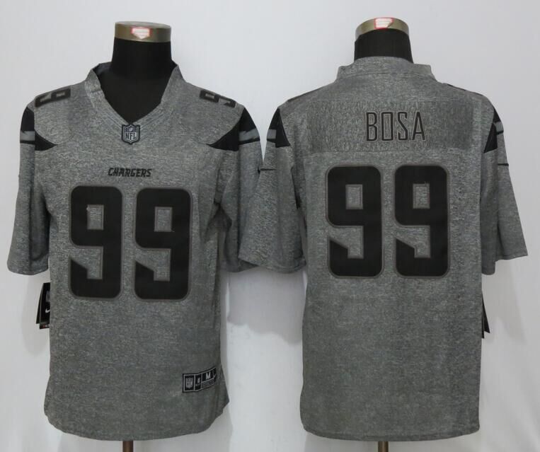 New Nike San Diego Chargers 99 Bosa Gray Mens Stitched Gridiron Gray Limited Jersey  