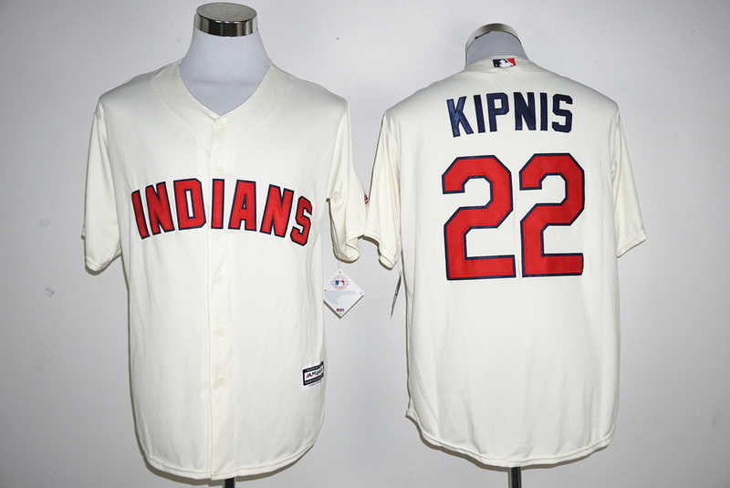 Majestics MLB Cleveland Indians #22 Kipnis Cream Jersey