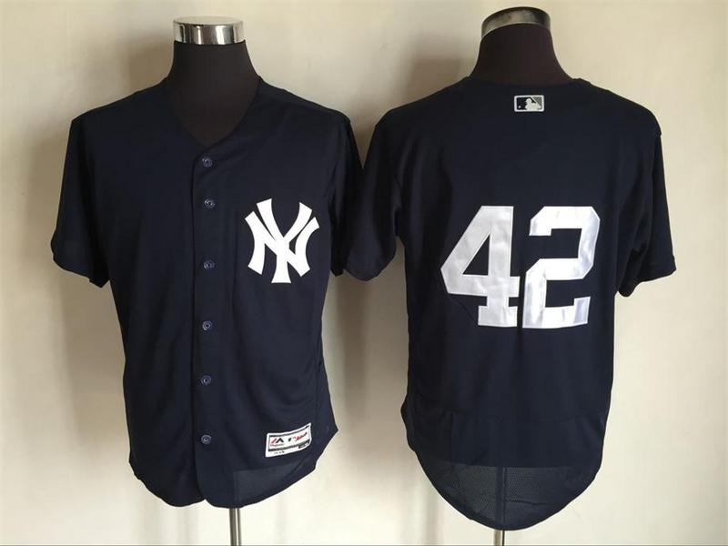 Majestics MLB New York Yankees #42 Rivera D.Blue Elite Jersey