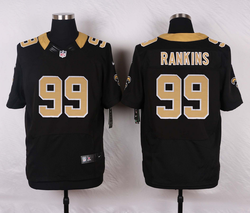 Nike NFL New Orleans Saints #99 Rankins Black Elite Jersey