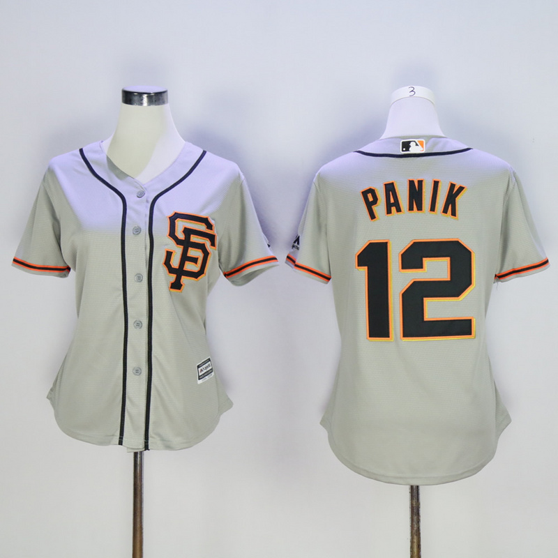 Womens MLB San Francisco Giants #12 Panik Grey Jersey