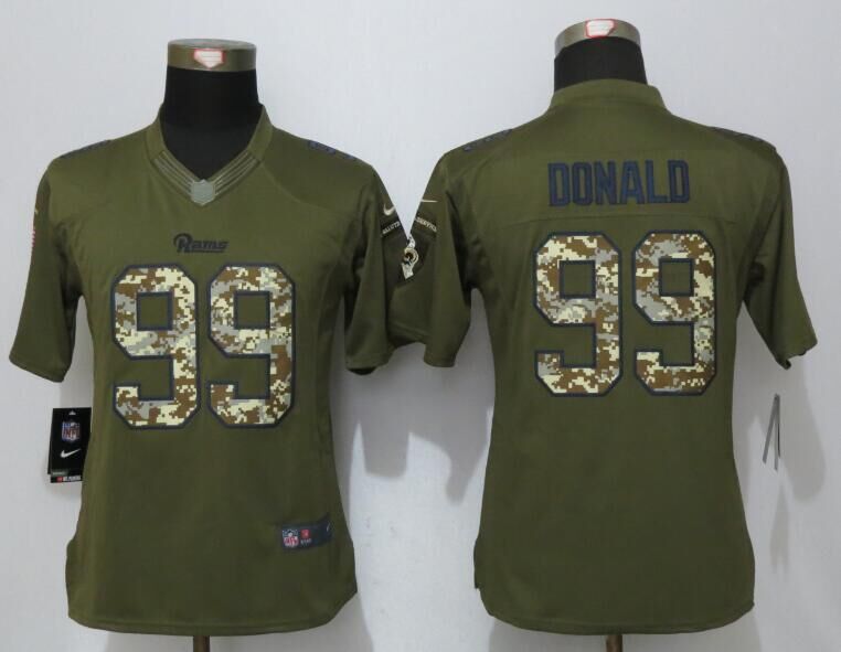 Women New Nike St.Louis Rams 99 Donald Green Salute To Service Limited Jersey