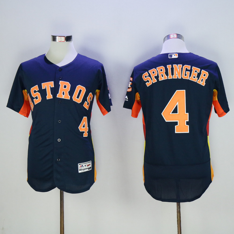 MLB Houston Astros #4 Springer Blue Jersey