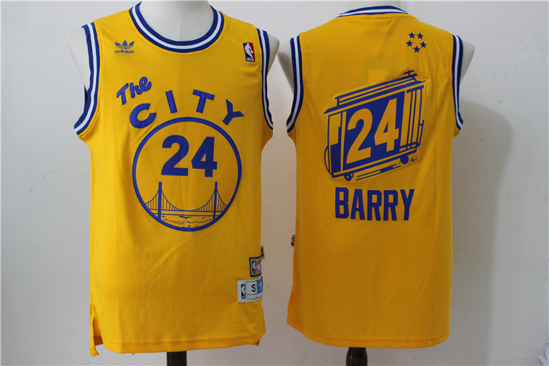 NBA Golden State Warriors #24 Barry Yellow Throwback Jersey