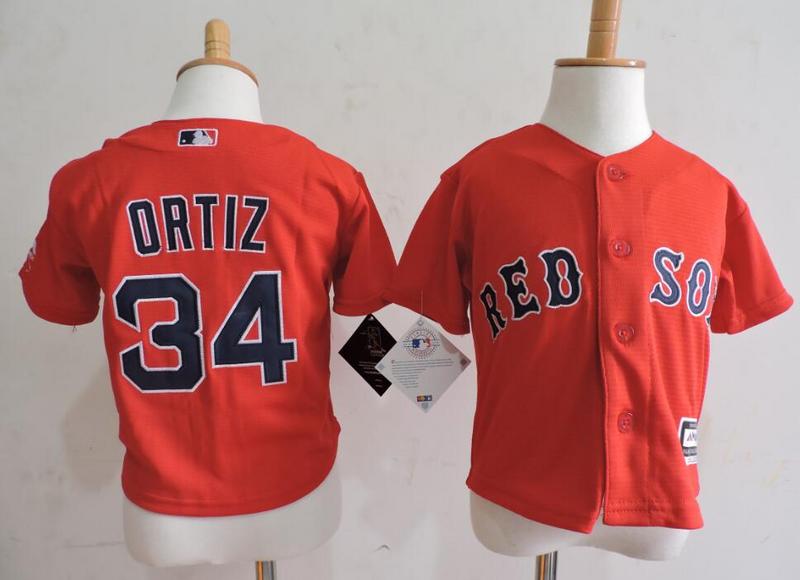 MLB Boston Red Sox #34 Ortiz Red Kids Jersey 2-5T