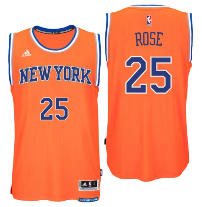 NBA New York Knicks #25 Rose Orange Jersey