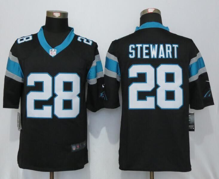 Nike Carolina Panthers 28 Stewart Black Limited Jersey