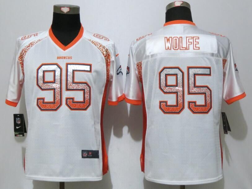 Women NEW Nike Denver Broncos 95 Wolfe Drift Fashion White Elite Jersey  