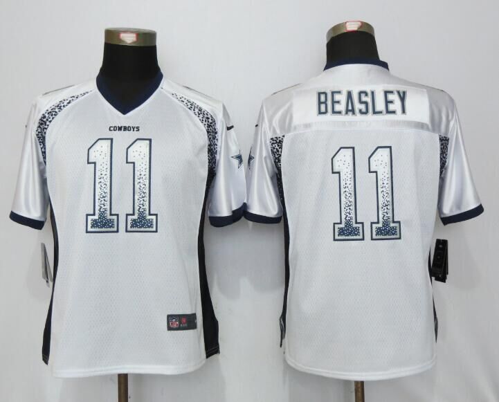 Women NEW Nike Dallas cowboys 11 Beasley Drift Fashion White Elite Jersey