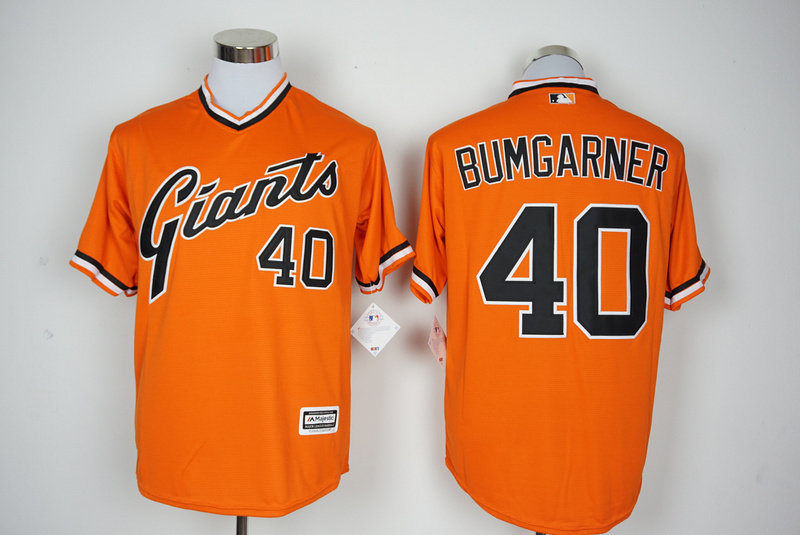 MLB San Francisco Giants #40 Bumgarner Orange Pullover Jersey